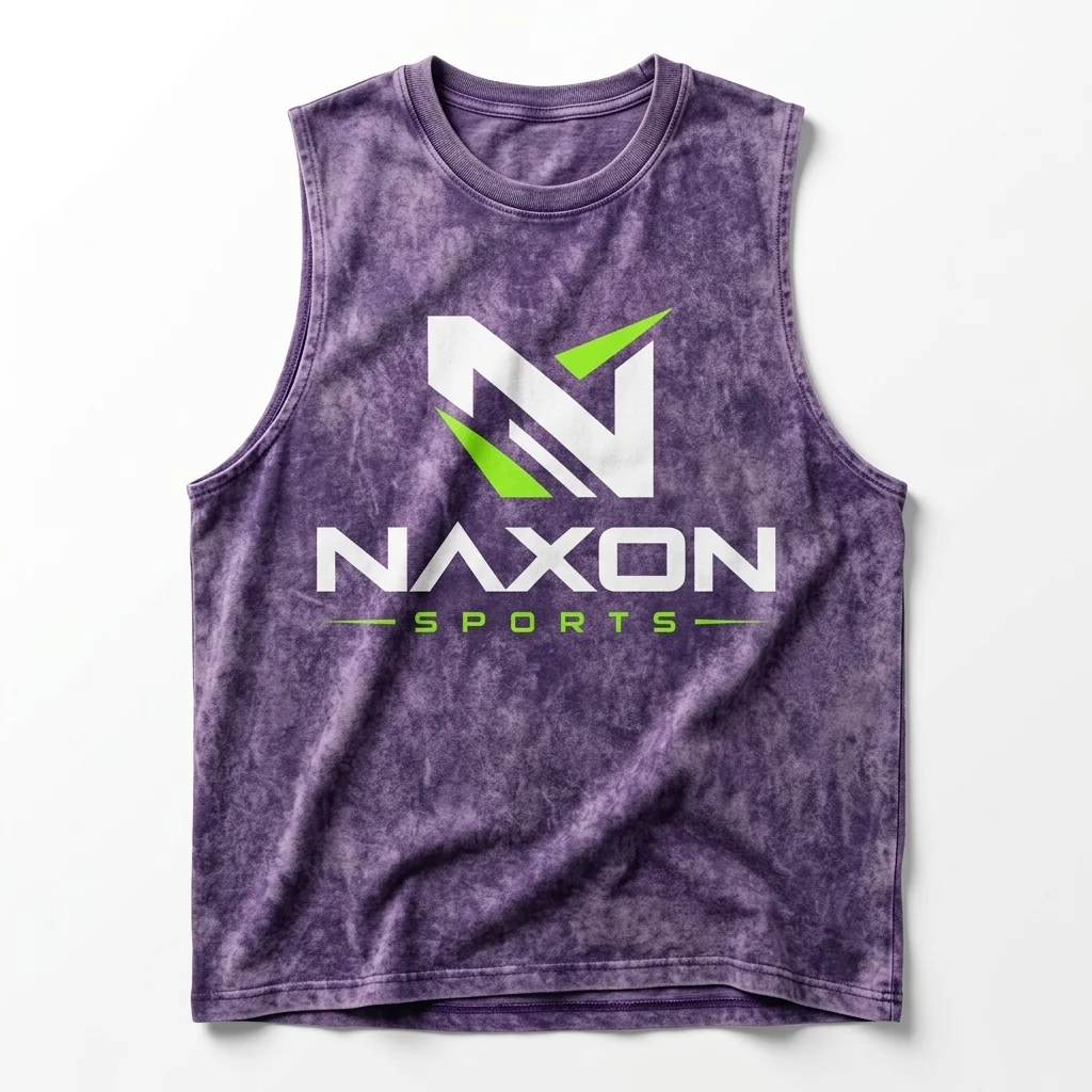 Custom acid-wash streetwear tank top by Naxon Sports