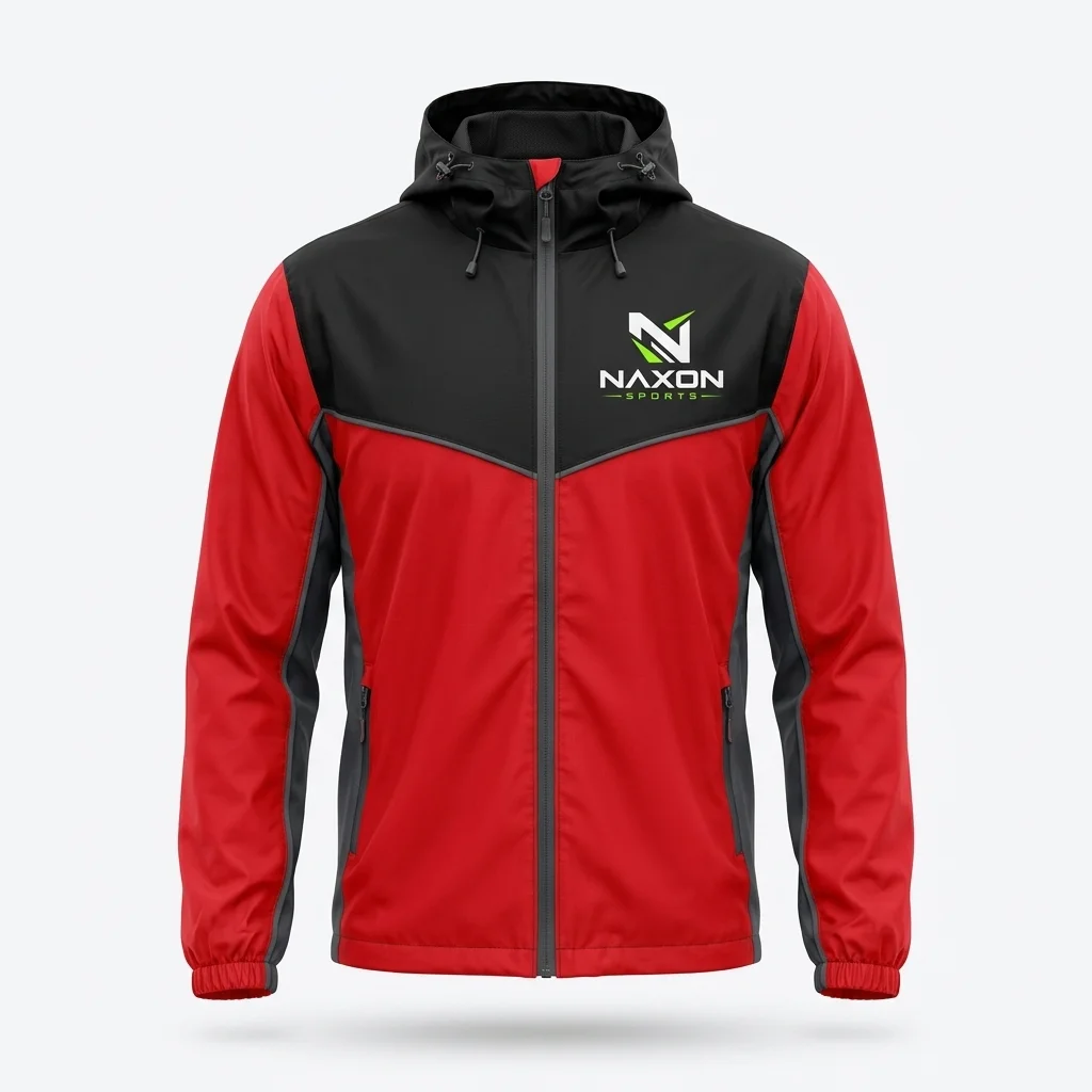 Custom athletic windbreaker jacket by Naxon Sports