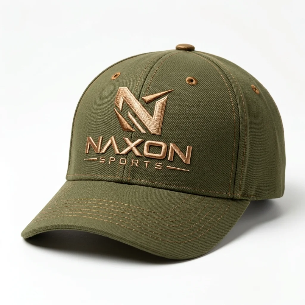 Custom baseball cap with embroidered logo by Naxon Sports