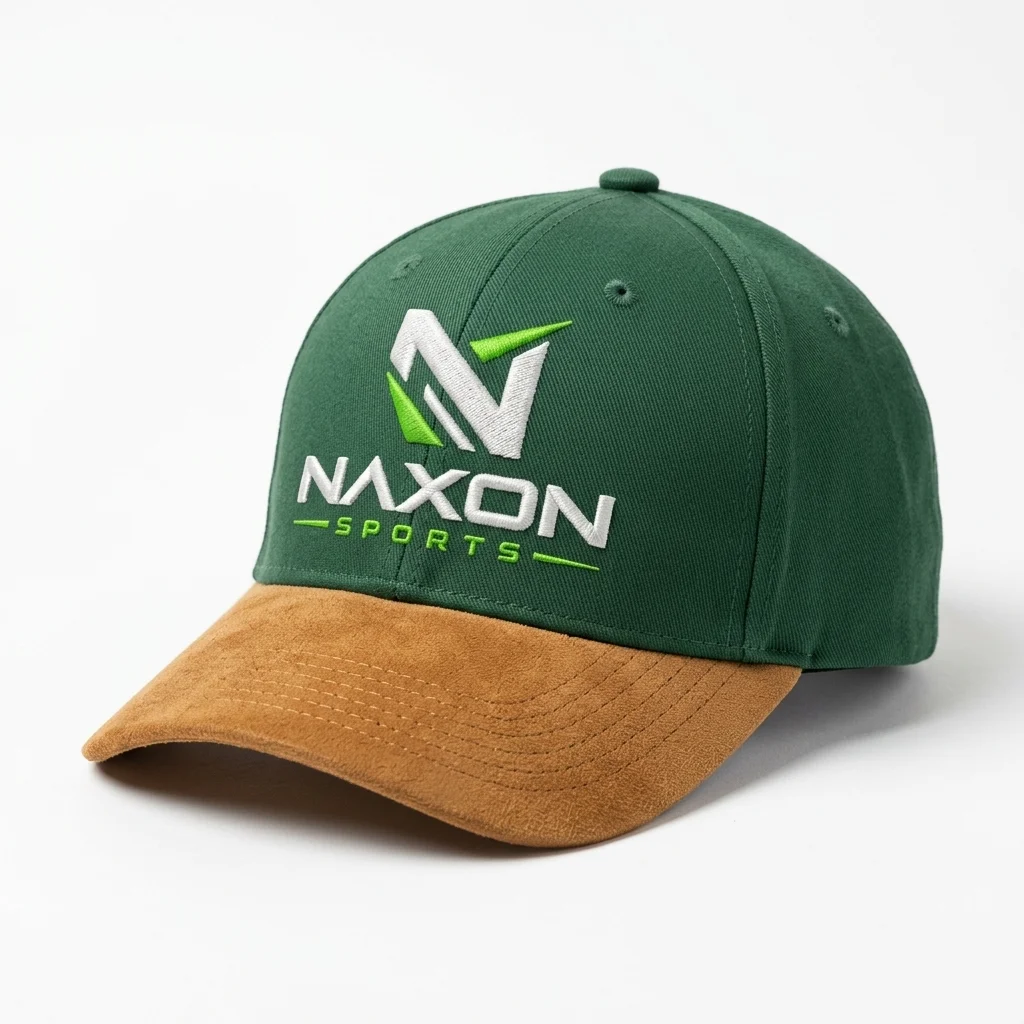 Custom baseball cap with suede brim by Naxon Sports