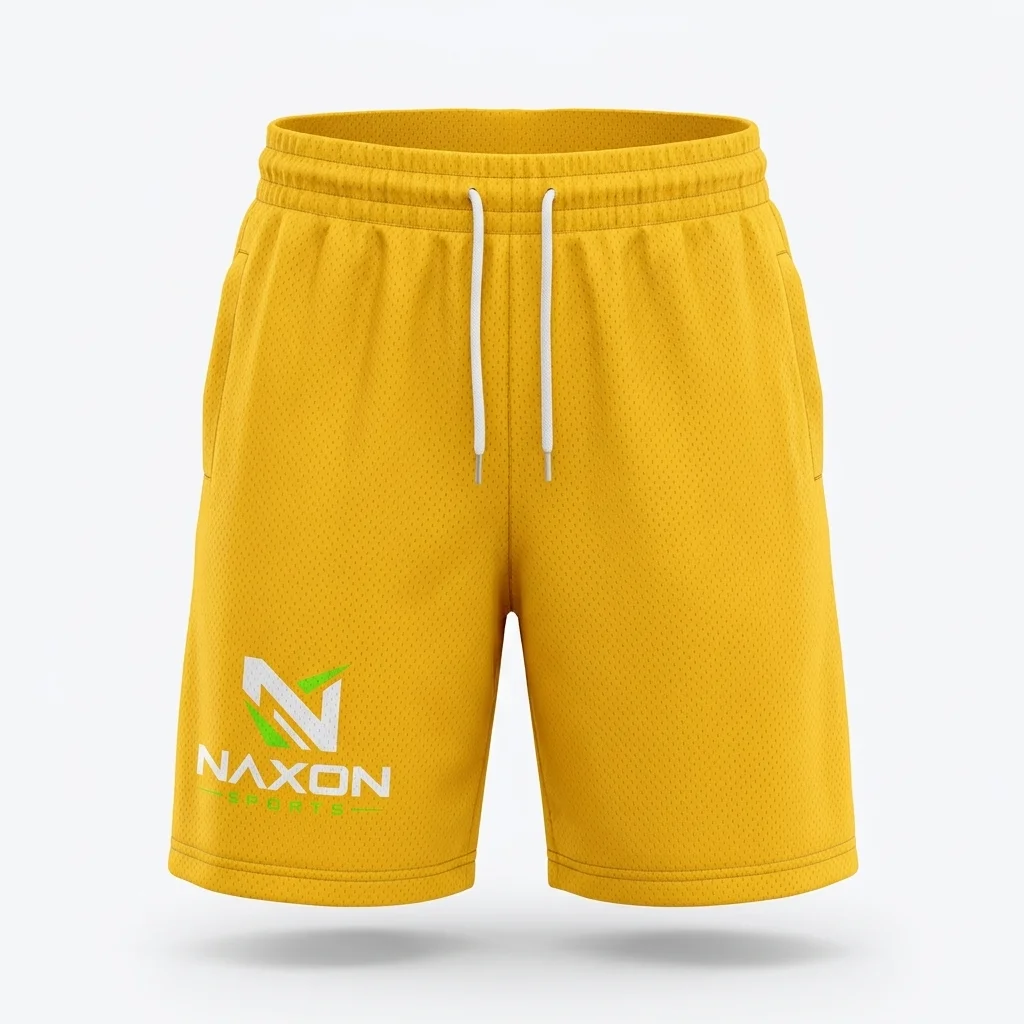 Custom Basketball Shorts Design 7 – basketball shorts mock-up made by Naxon Sports, Sialkot