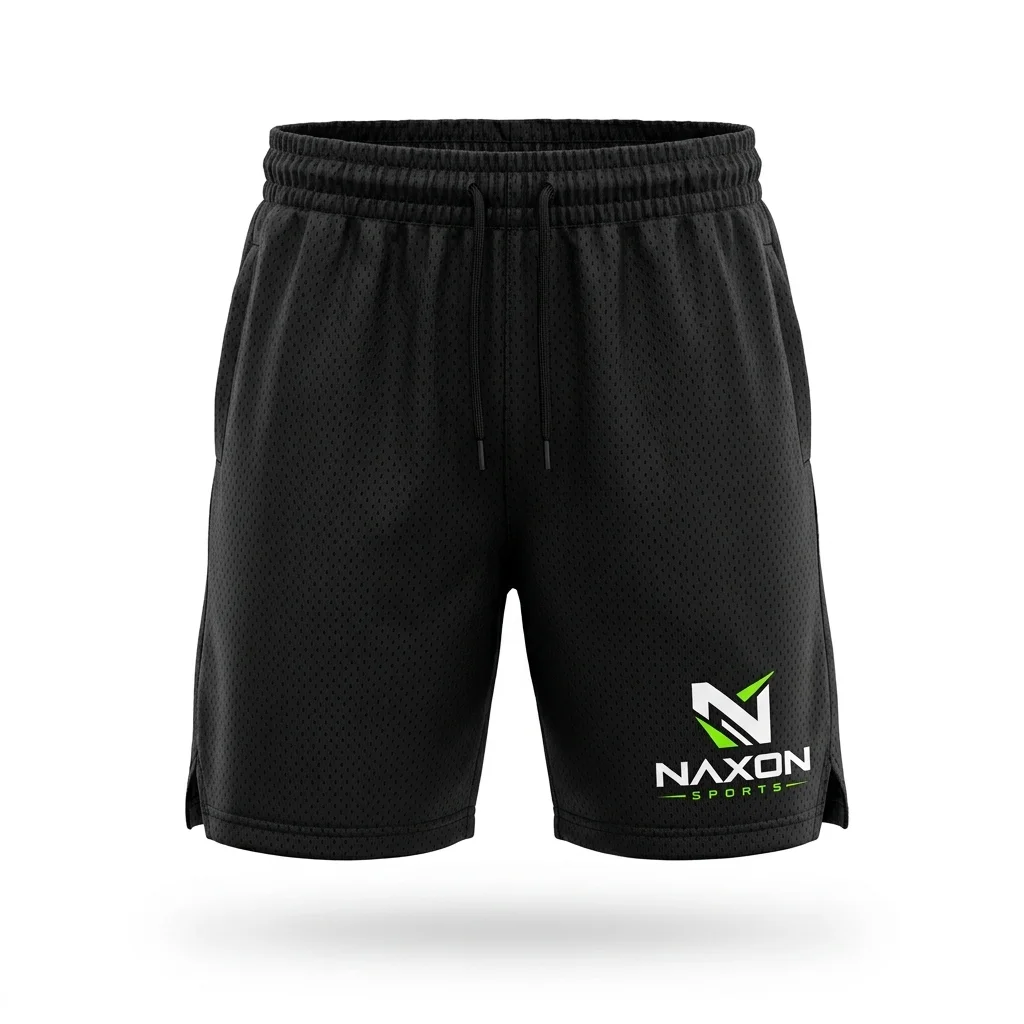 Custom Basketball Shorts Design 15 – basketball shorts mock-up made by Naxon Sports, Sialkot