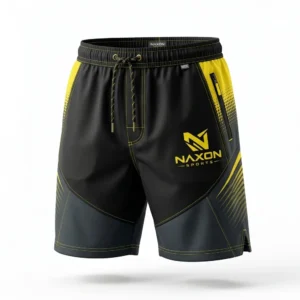 Custom Board Shorts Design 5 – board shorts mock-up made by Naxon Sports, Sialkot