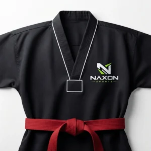 Black taekwondo uniform with belt – Custom Taekwondo Uniform – Club Series by Naxon Sports, Sialkot