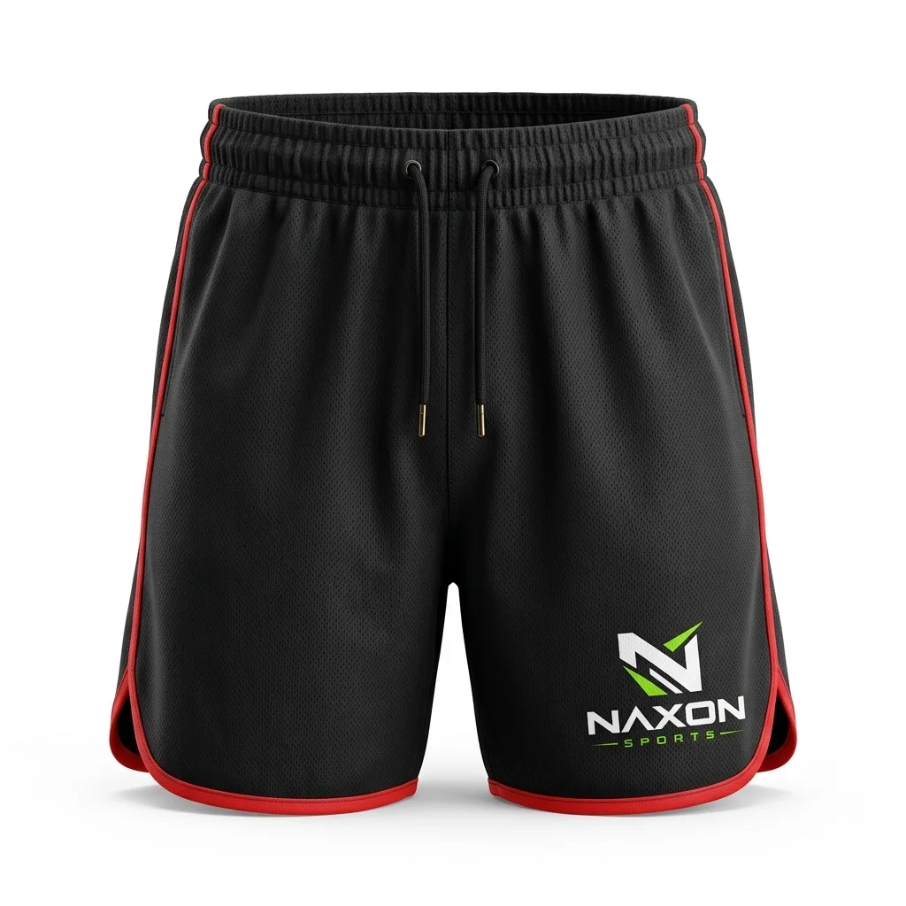 Custom black bodybuilding shorts by Naxon Sports