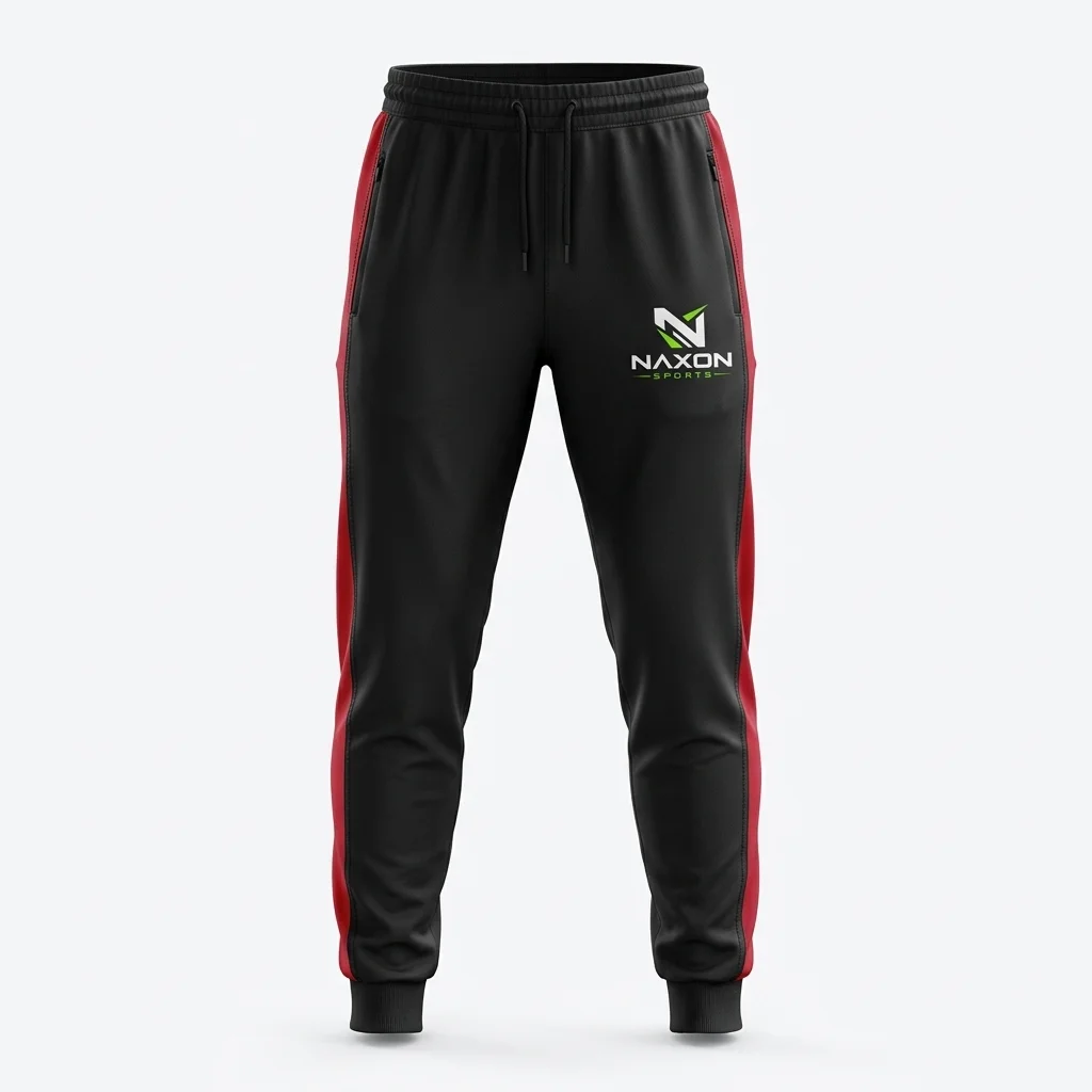Custom black sports joggers by Naxon Sports