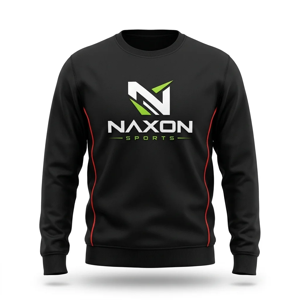 Custom black sweatshirt with red piping by Naxon Sports
