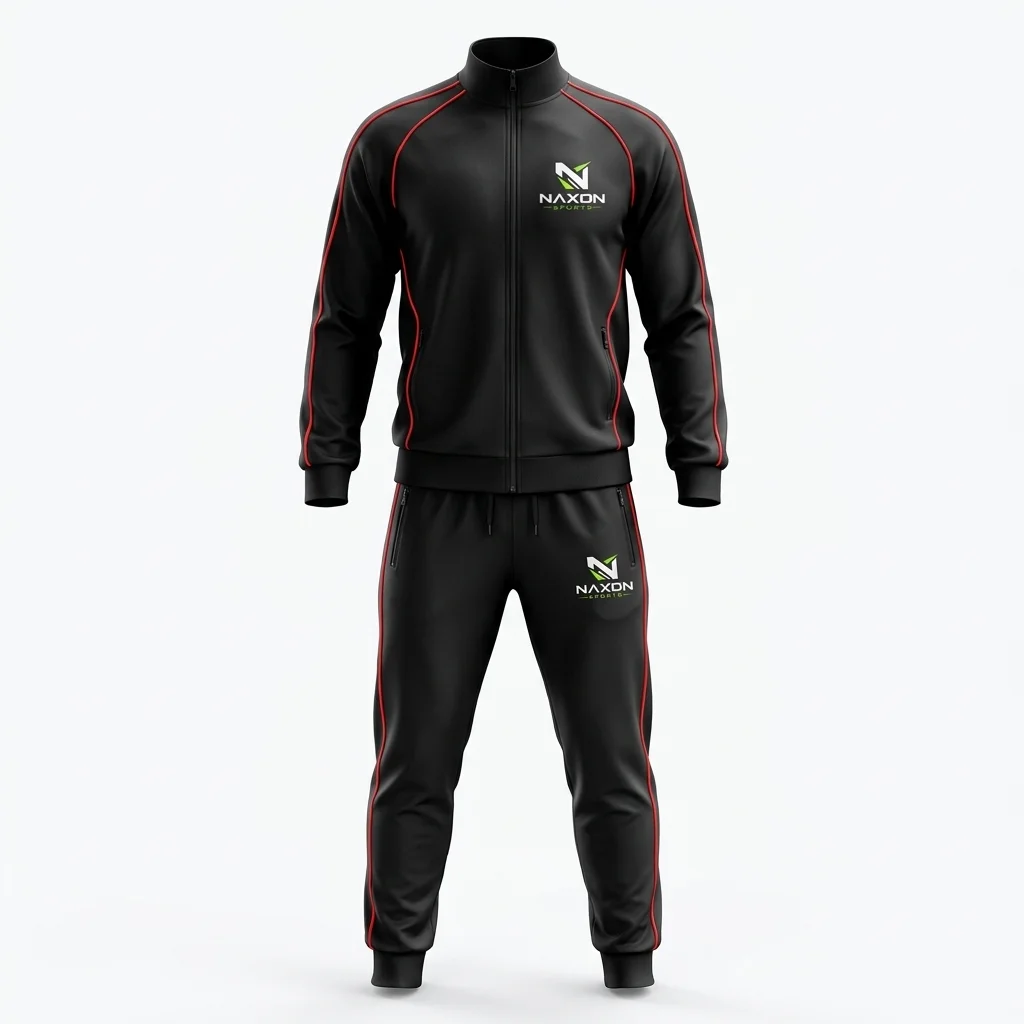 Custom black tracksuit by Naxon Sports