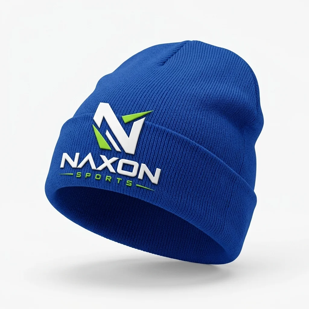 Custom blue beanie by Naxon Sports