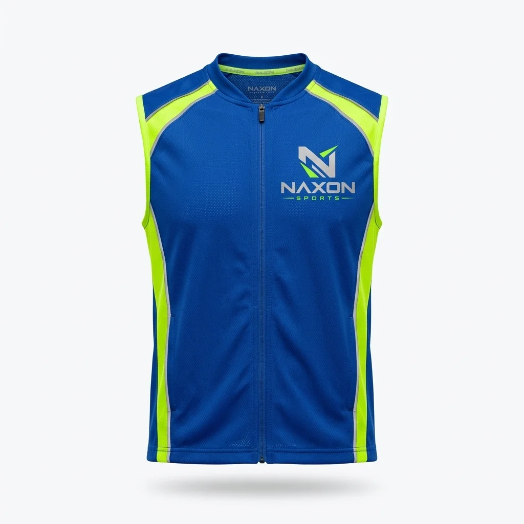 Custom blue sports vest by Naxon Sports