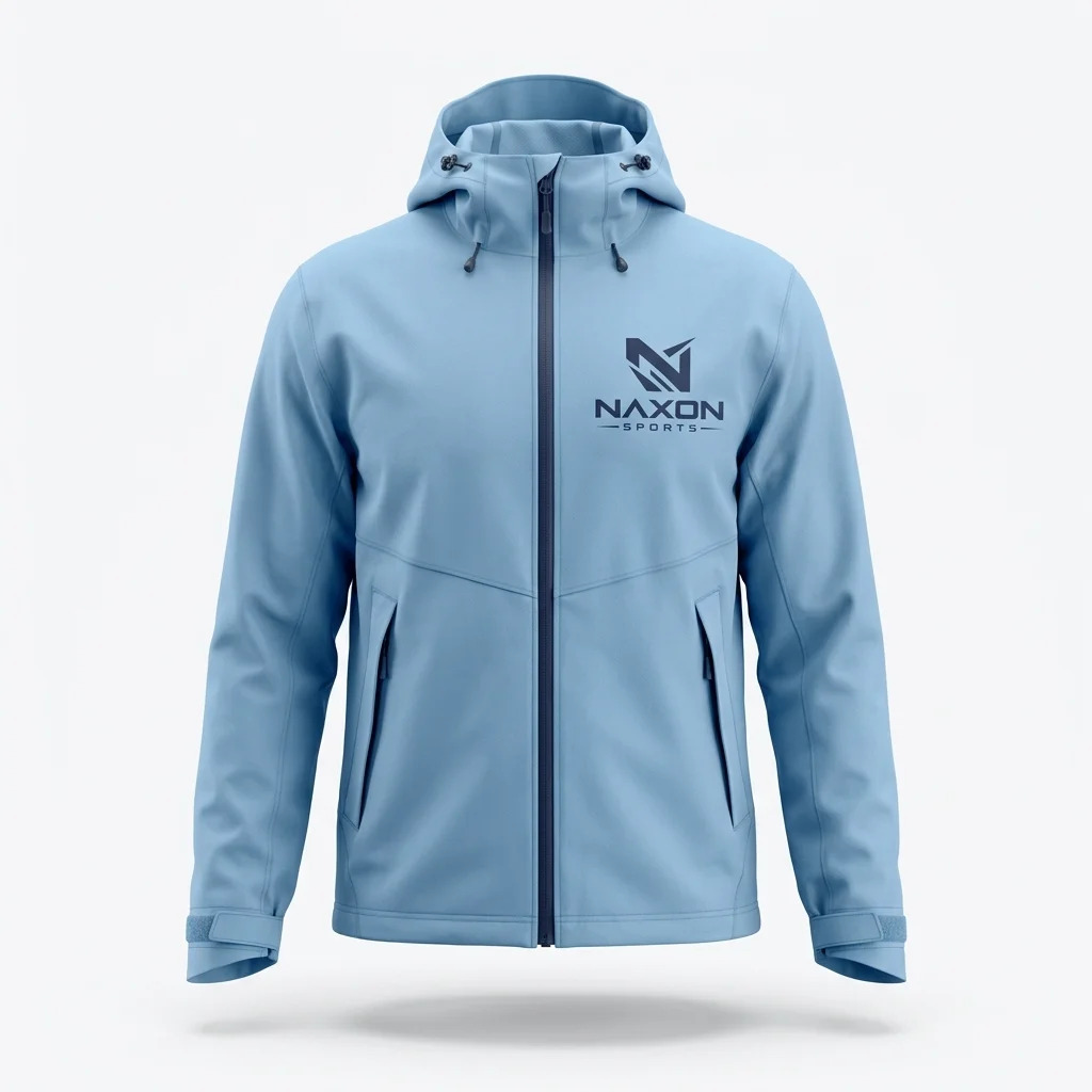 Custom blue waterproof jacket by Naxon Sports