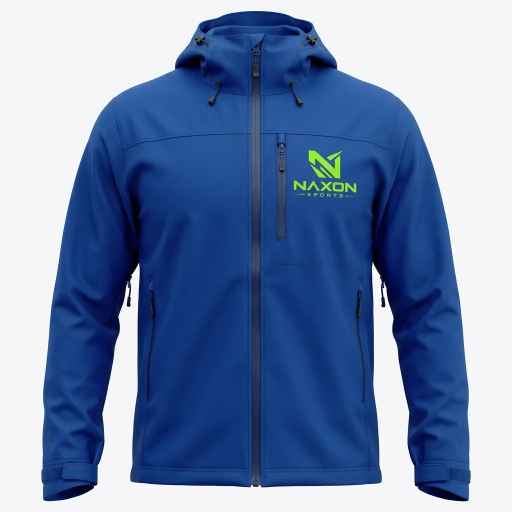 Custom blue waterproof jacket by Naxon Sports