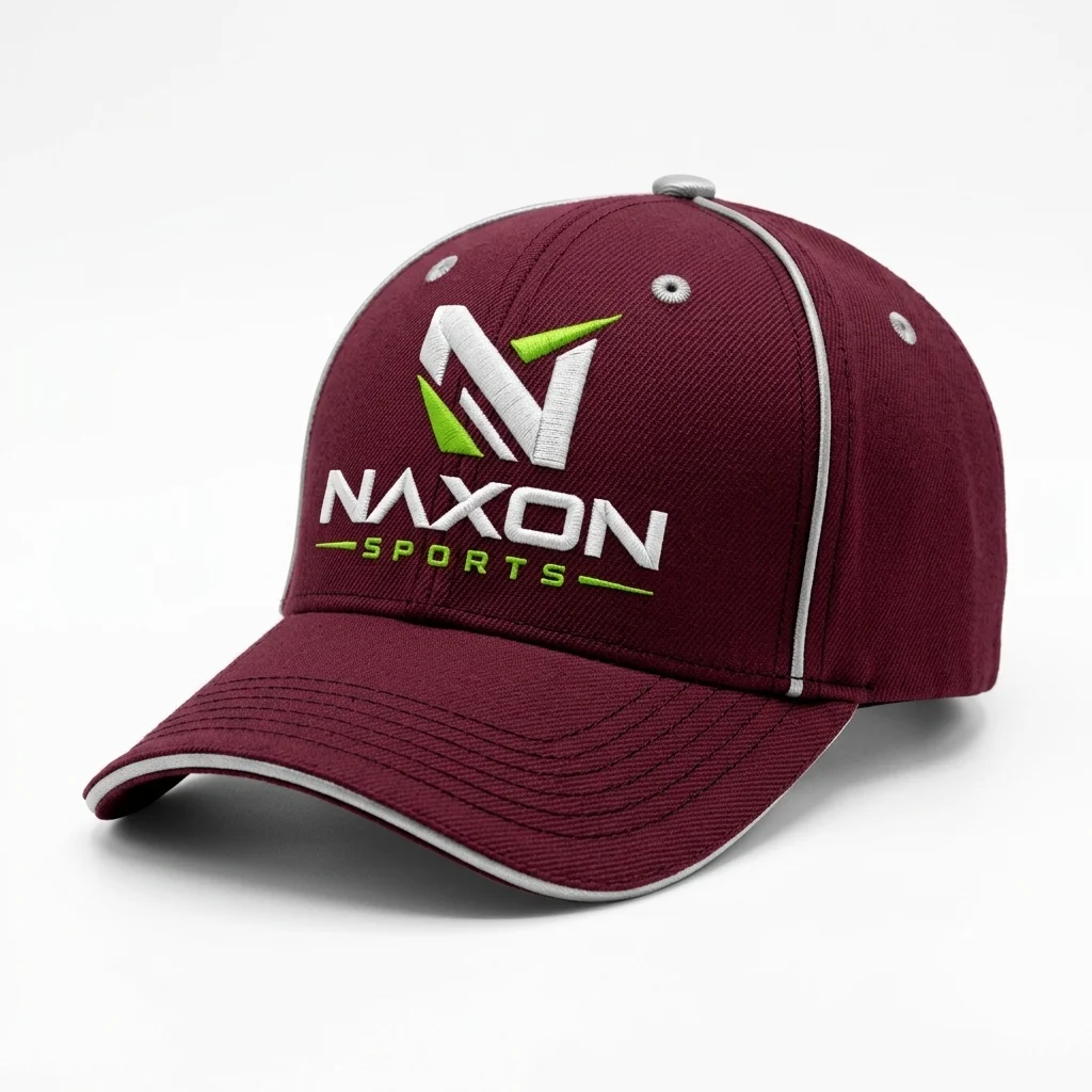 Custom burgundy baseball cap by Naxon Sports