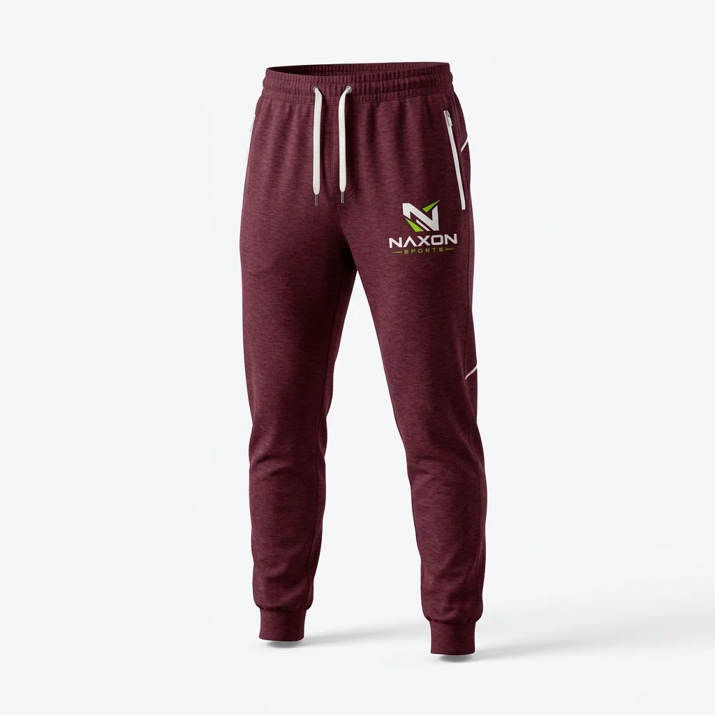 Custom burgundy gym joggers by Naxon Sports