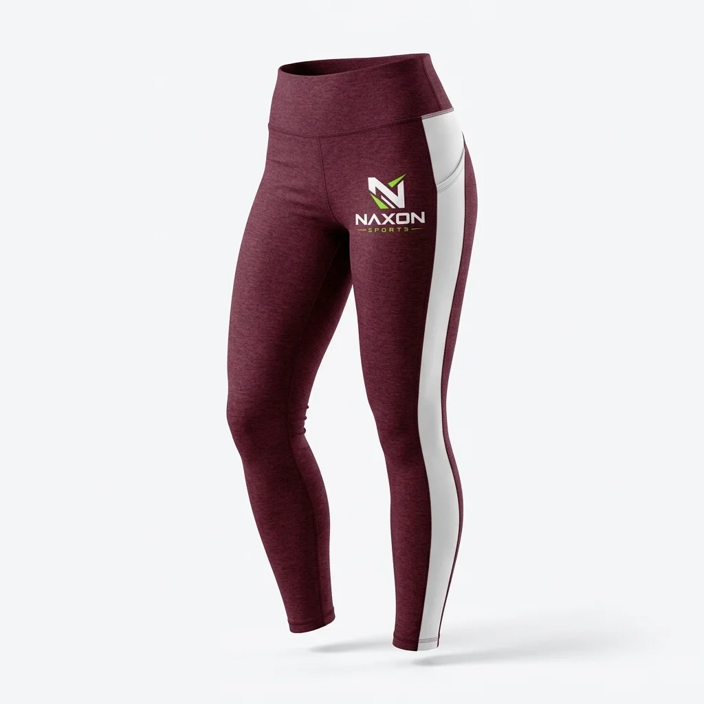 Custom burgundy gym leggings by Naxon Sports