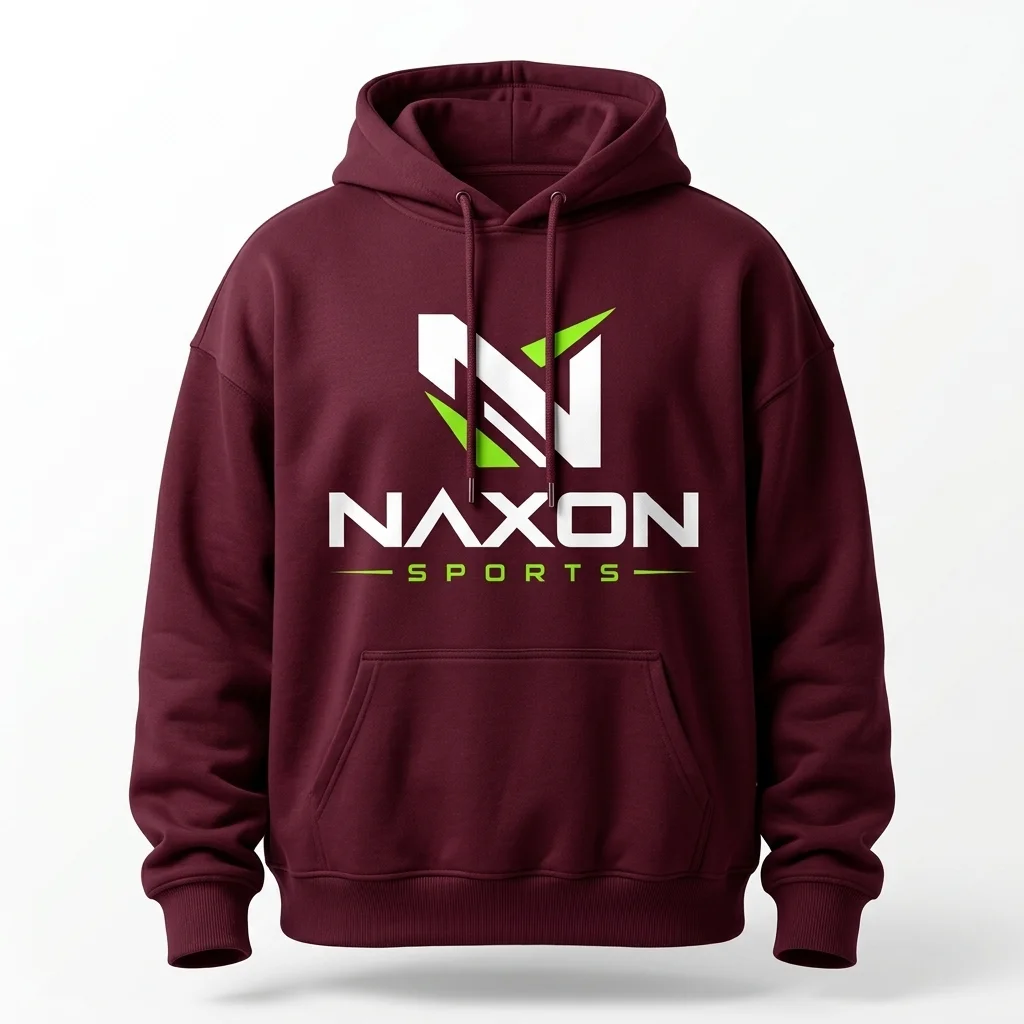Custom burgundy hoodie by Naxon Sports