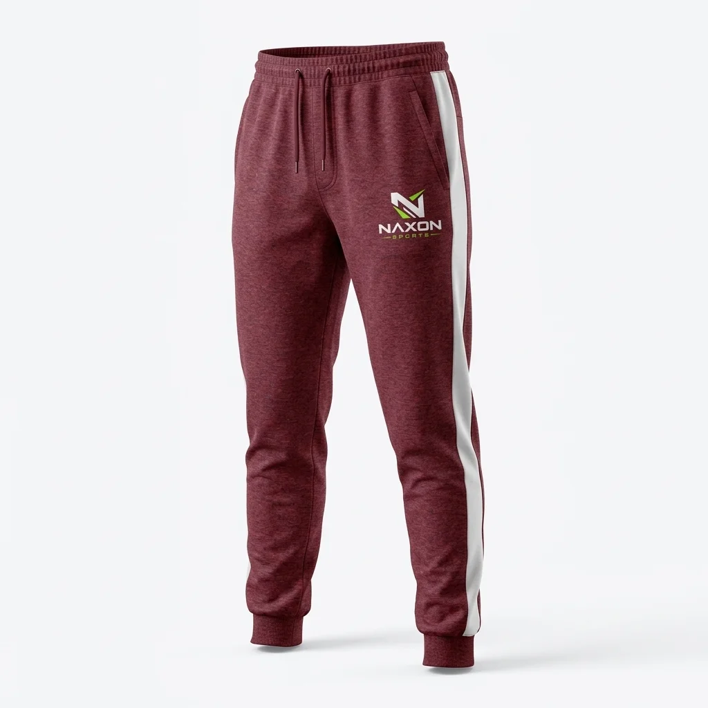 Custom burgundy joggers by Naxon Sports