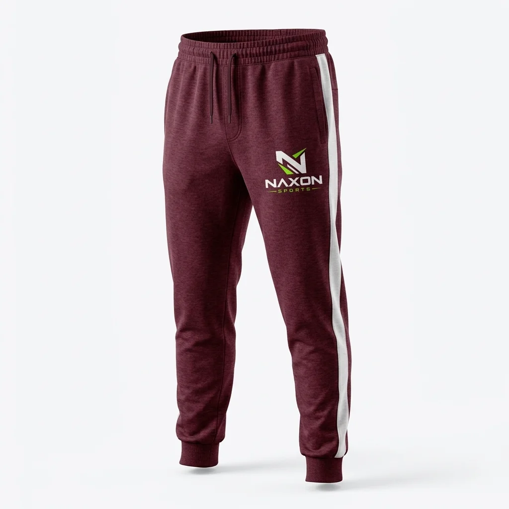 Custom burgundy sweatpants by Naxon Sports