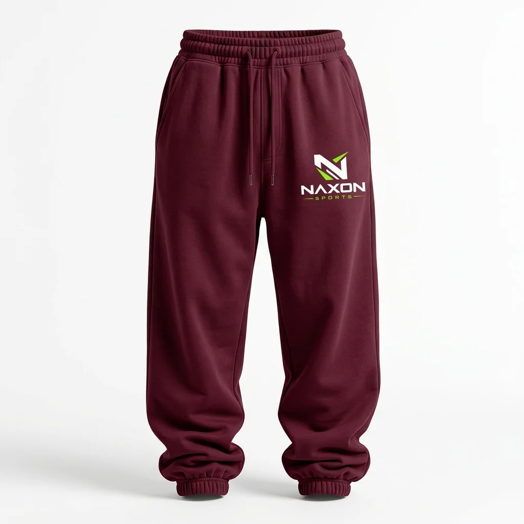 Custom burgundy sweatpants by Naxon Sports