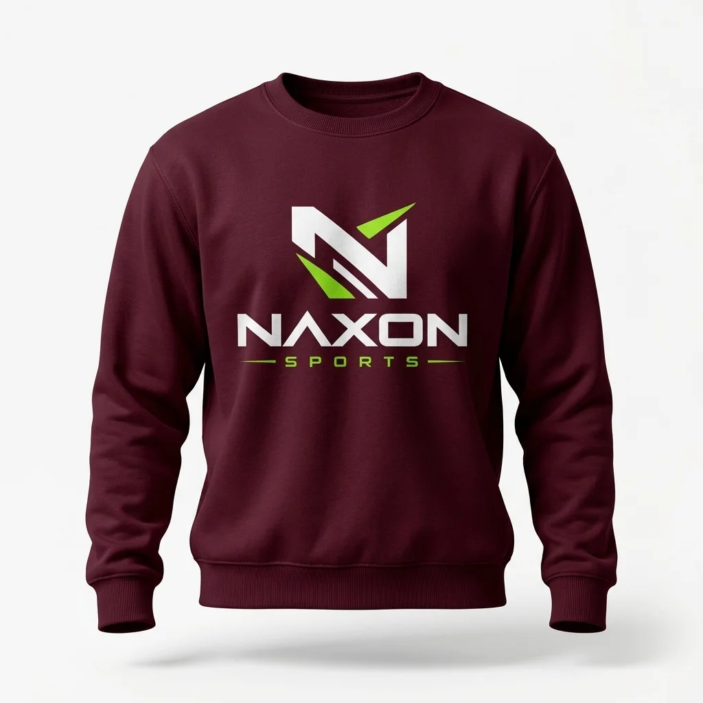 Custom burgundy sweatshirt by Naxon Sports