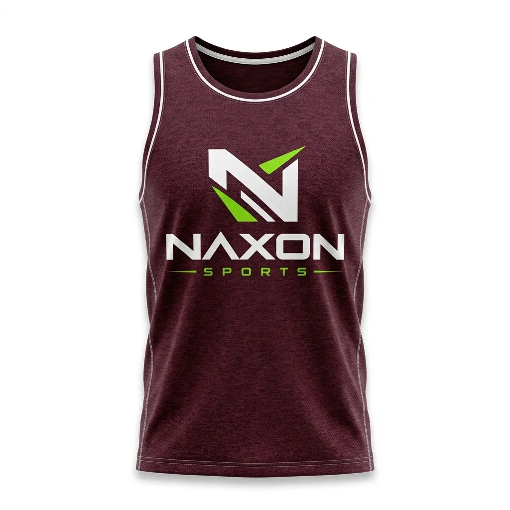 Custom burgundy tank top by Naxon Sports