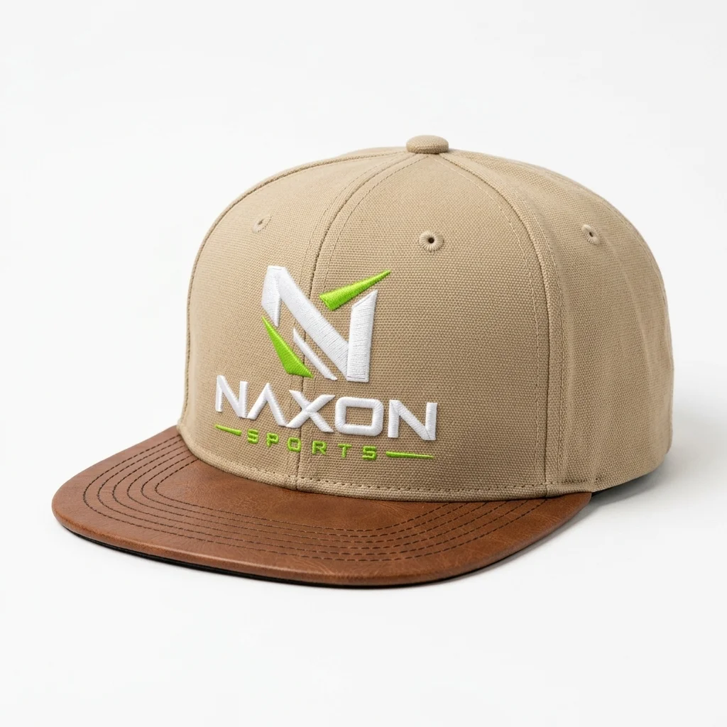 Custom cap with leather brim by Naxon Sports