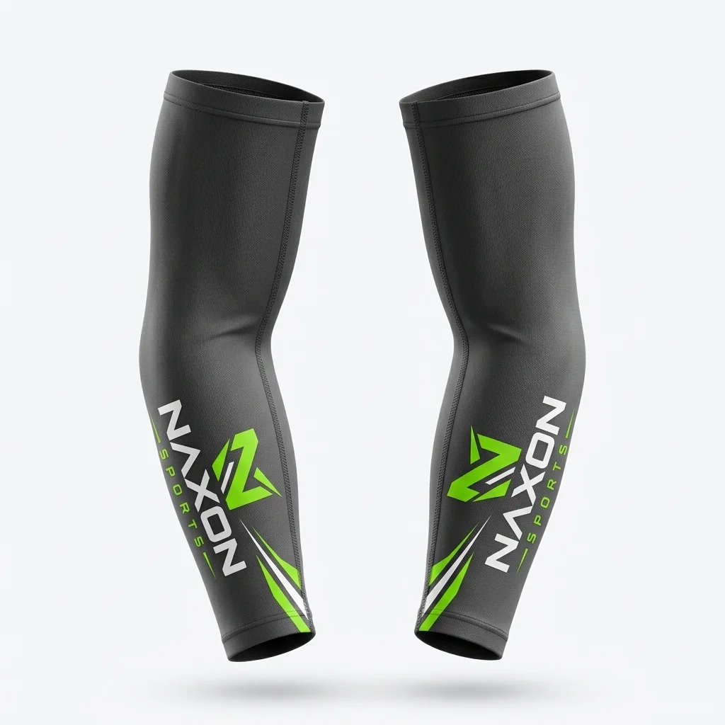 Custom charcoal grey cycling arm sleeves by Naxon Sports