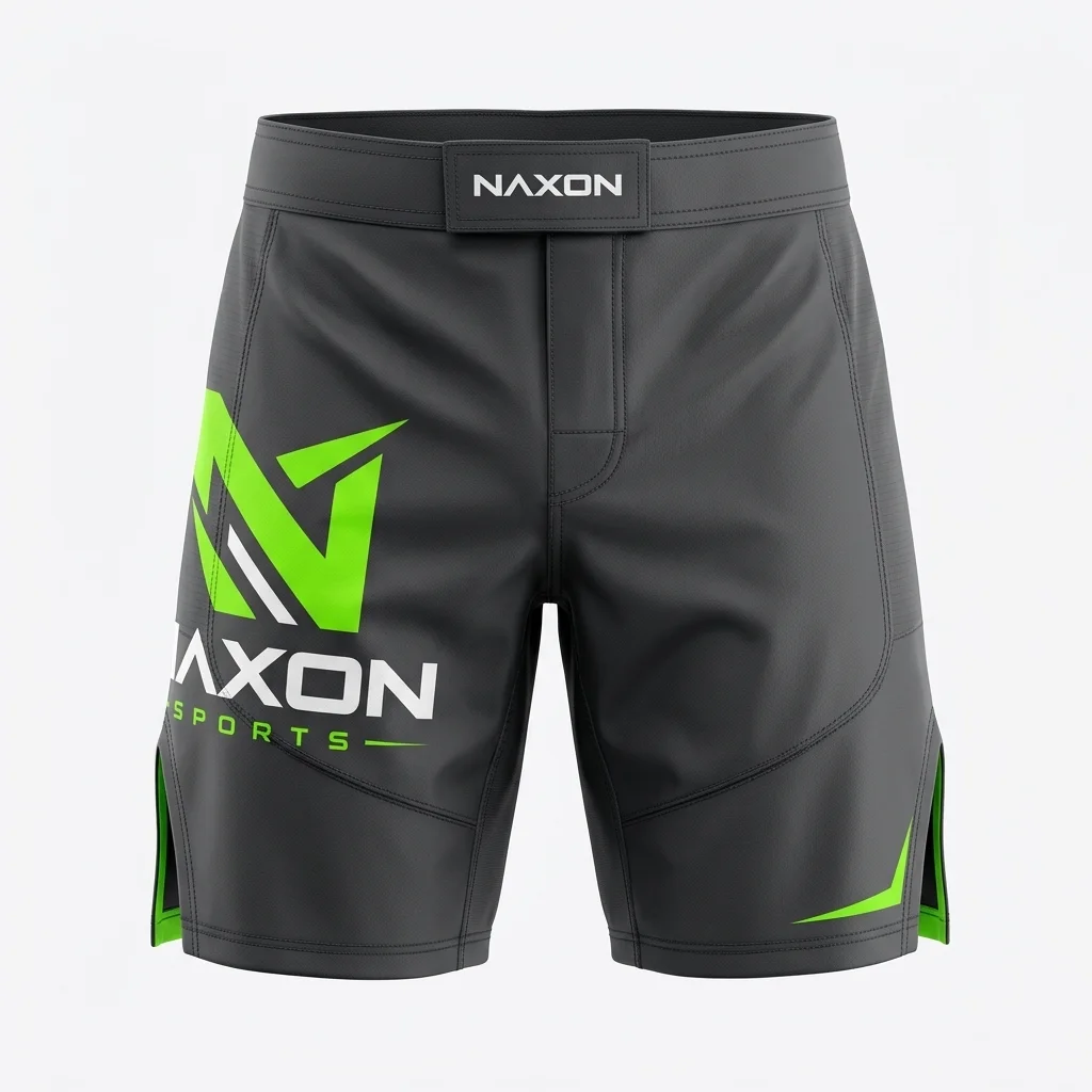 Custom charcoal grey grappling shorts shorts by Naxon Sports