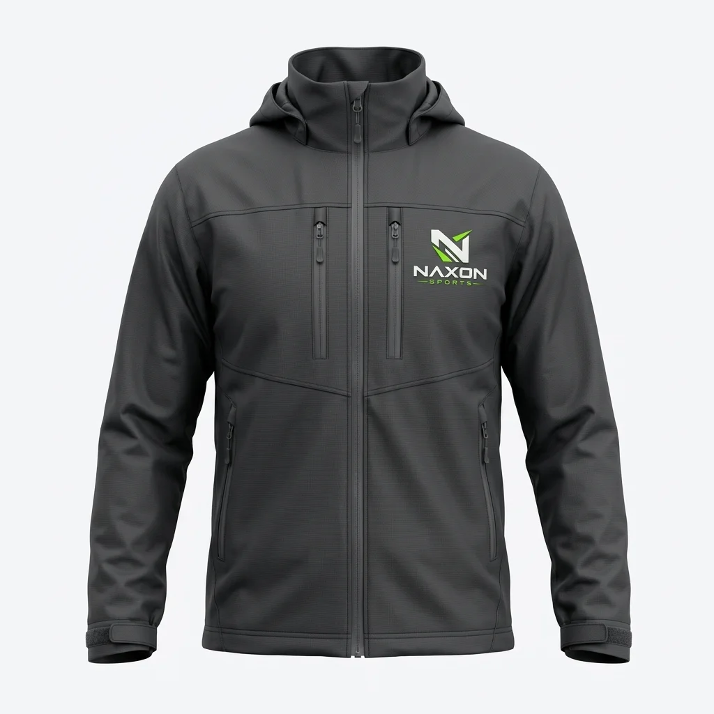 Custom charcoal grey hiking jacket by Naxon Sports