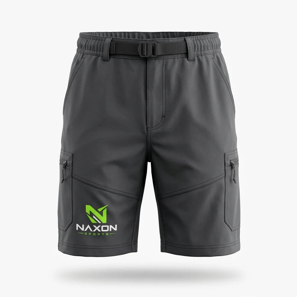 Custom charcoal grey hiking shorts by Naxon Sports