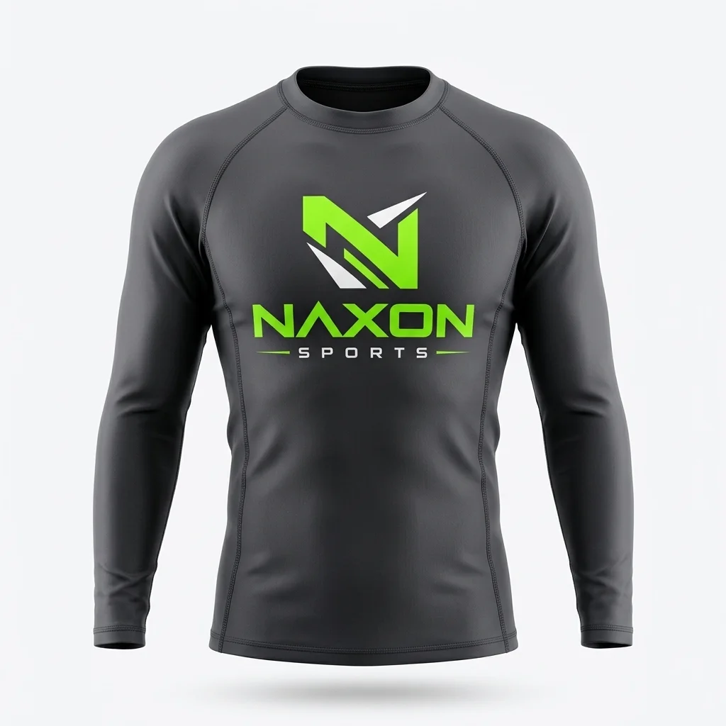 Custom charcoal grey rashguard by Naxon Sports