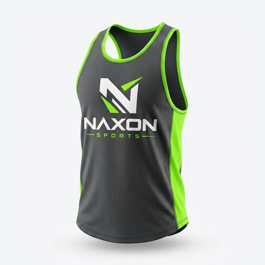 Custom charcoal grey tank top by Naxon Sports