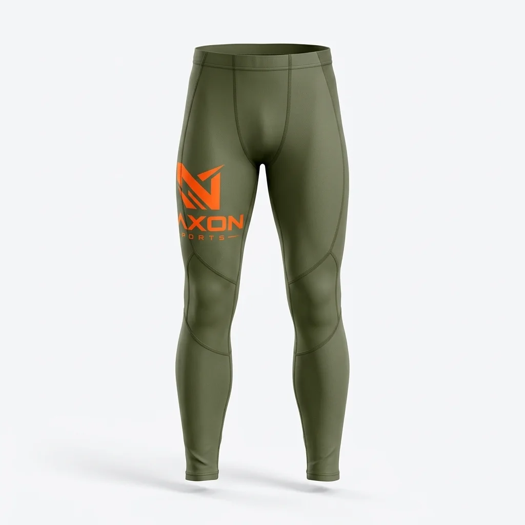 Custom compression tights with orange logo by Naxon Sports