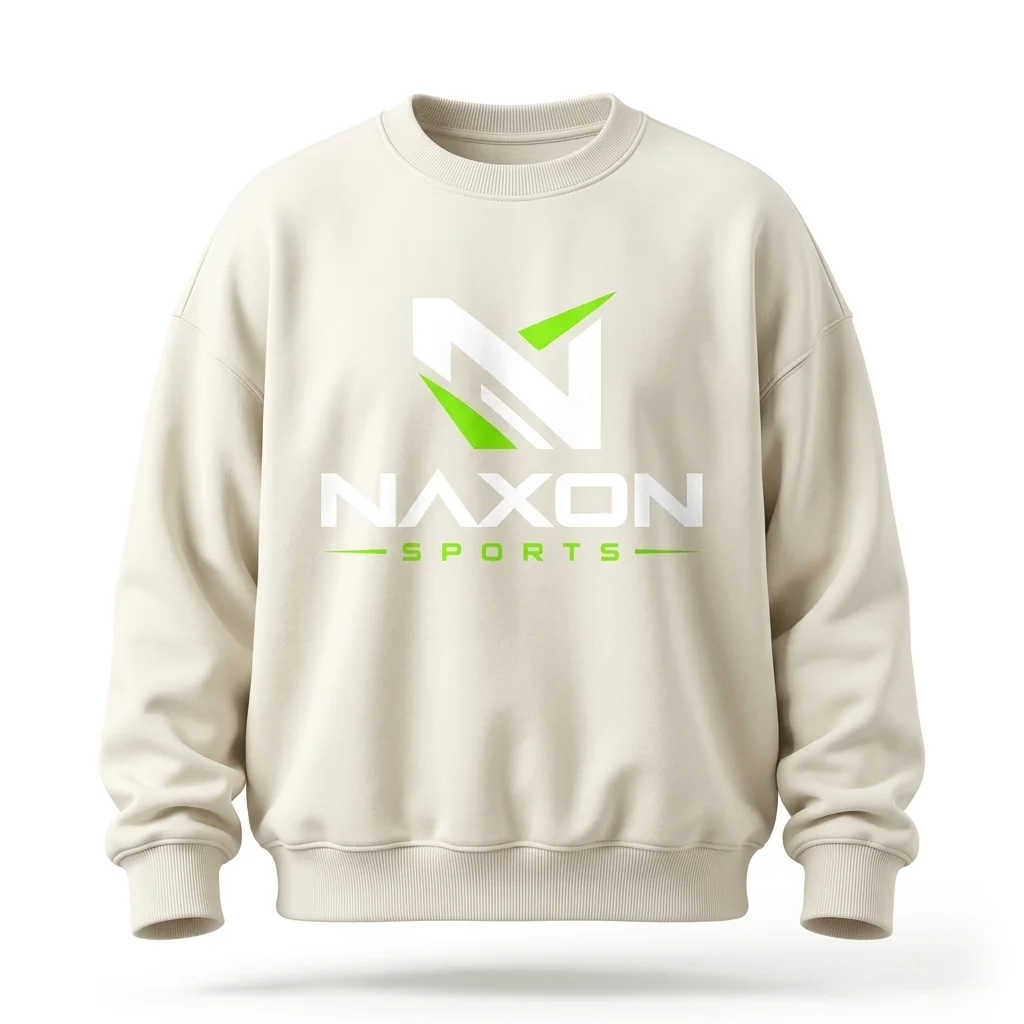 Custom cream oversized sweatshirt by Naxon Sports