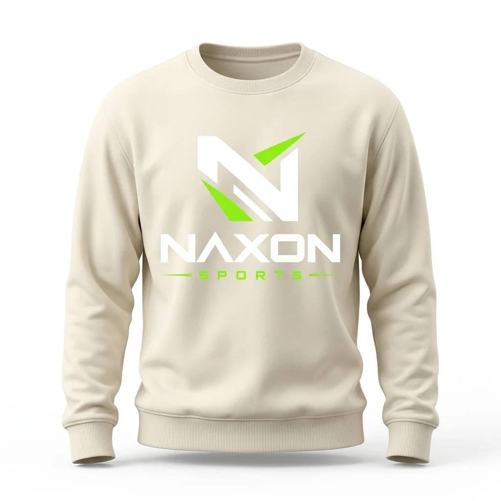Custom cream sweatshirt by Naxon Sports