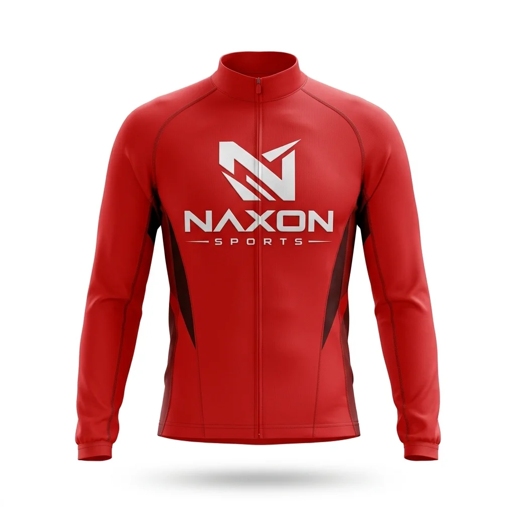 Custom Cycling Long Sleeve Jersey Design 1 – cycling long sleeve jersey mock-up made by Naxon Sports, Sialkot