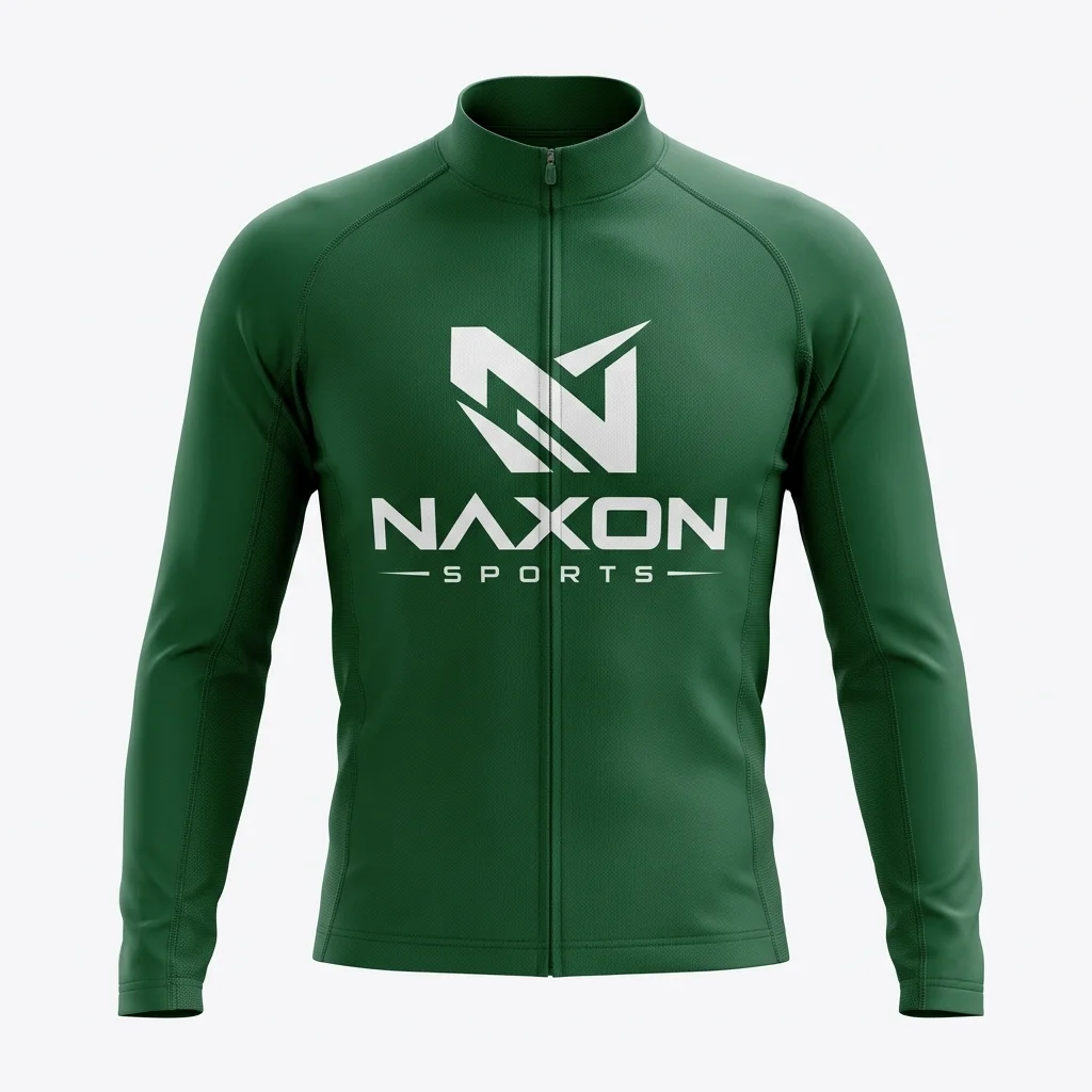 Custom Cycling Long Sleeve Jersey Design 2 – cycling long sleeve jersey mock-up made by Naxon Sports, Sialkot