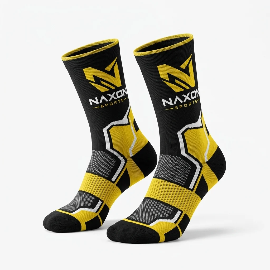Custom cycling socks on background by Naxon Sports