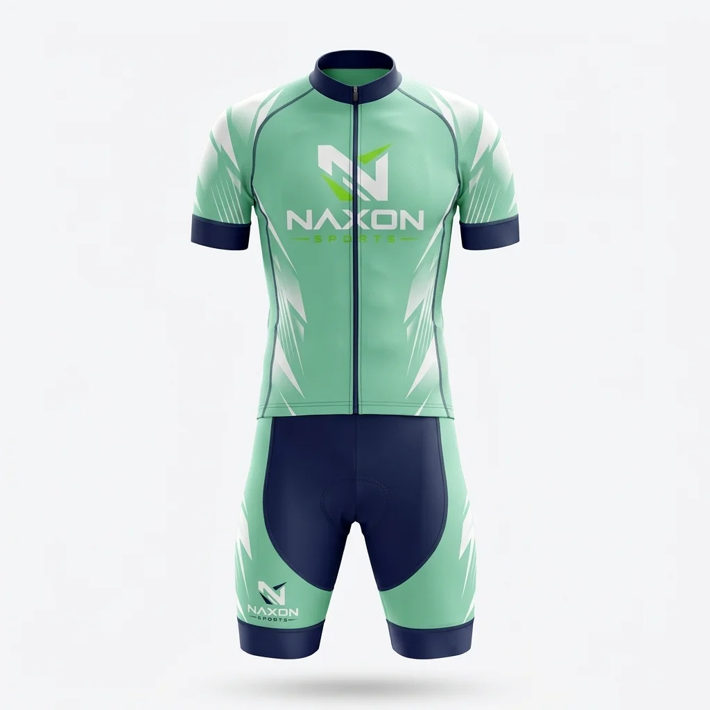 Custom Cycling Team Kit Design 7 Custom Cycling Team Kit Design 7 – cycling team kit mock-up made by Naxon Sports, Sialkot