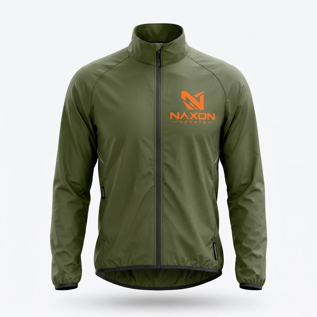 Custom Cycling Windbreaker Design 9 – cycling windbreaker mock-up made by Naxon Sports, Sialkot