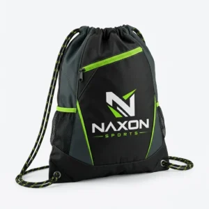 Custom Drawstring Bag Design 3 – drawstring bag mock-up made by Naxon Sports, Sialkot