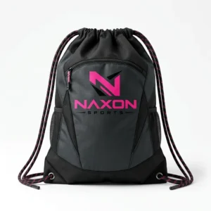Custom Drawstring Bag Design 5 – drawstring bag mock-up made by Naxon Sports, Sialkot