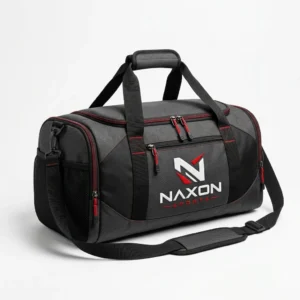 Custom Duffel Bag Design 1 – duffel bag mock-up made by Naxon Sports, Sialkot
