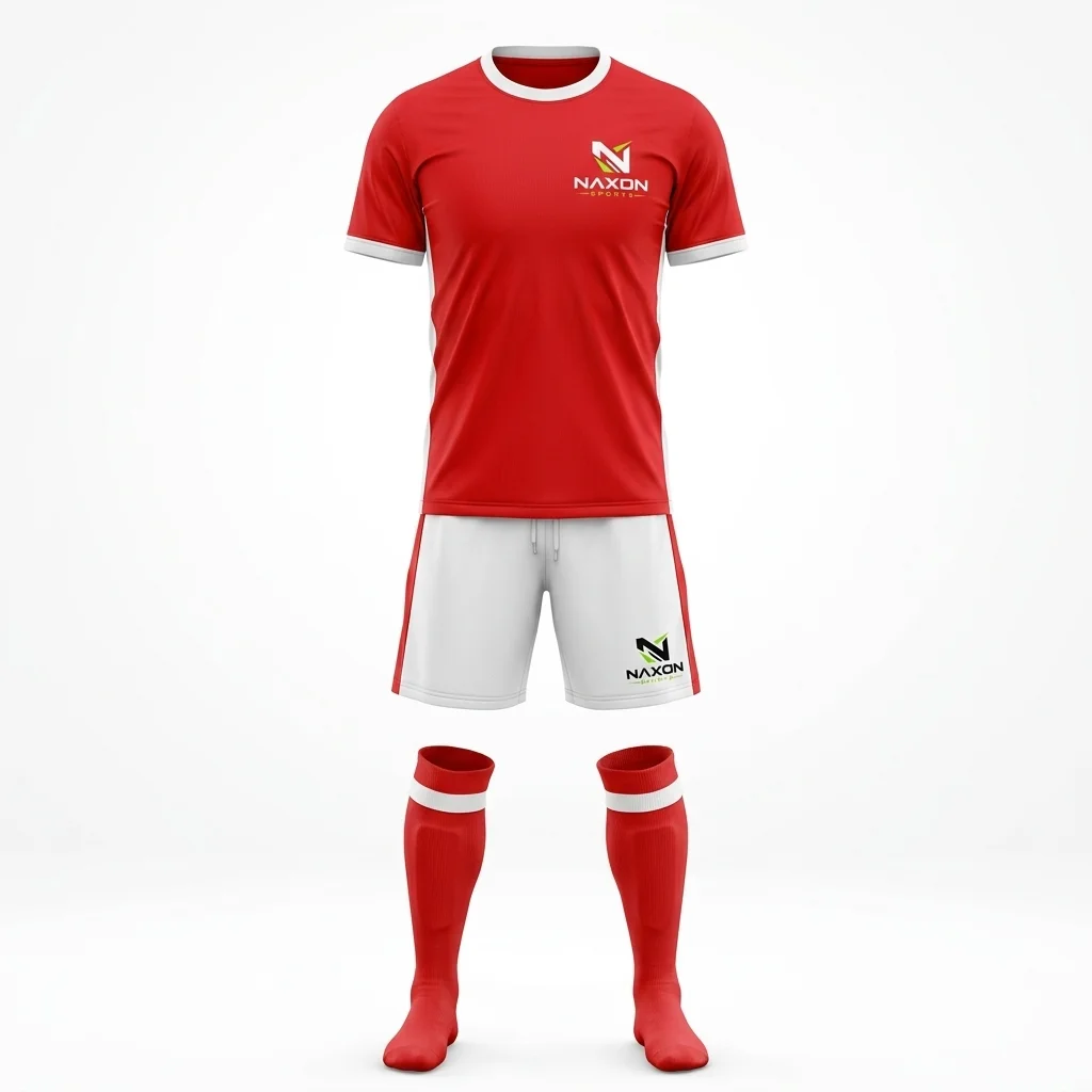 Custom Football Team Kit Design 2 – football team kit mock-up made by Naxon Sports, Sialkot