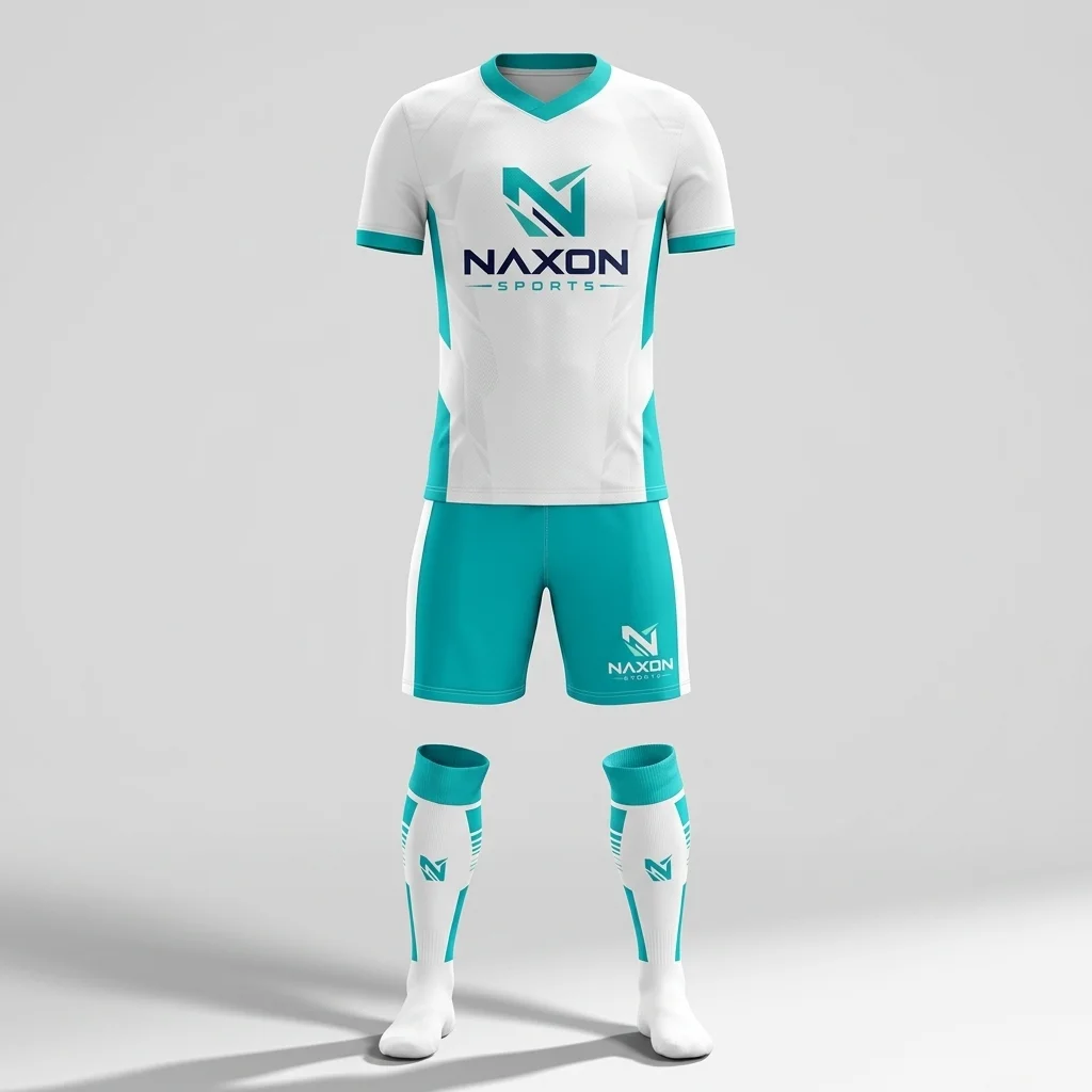 Custom Football Team Kit Design 6 – football team kit mock-up made by Naxon Sports, Sialkot