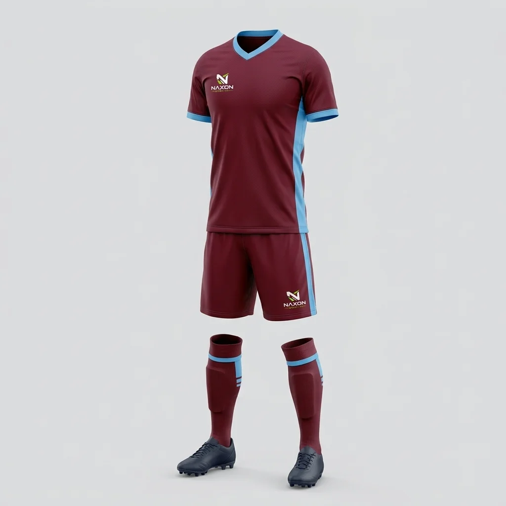 Custom Football Team Kit Design 7 – football team kit mock-up made by Naxon Sports, Sialkot