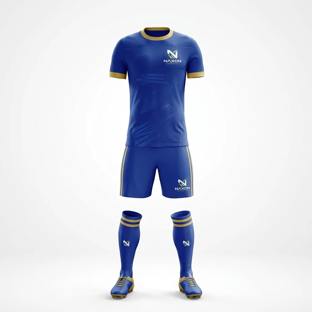Custom Football Team Kit Design 1 – football team kit mock-up made by Naxon Sports, Sialkot