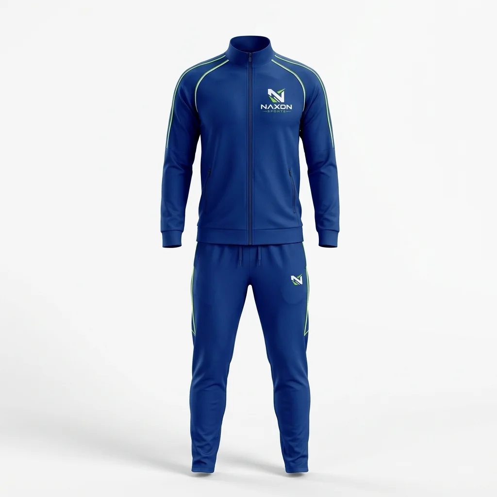 Custom Football Training Tracksuit Design 1 – football training tracksuit mock-up made by Naxon Sports, Sialkot