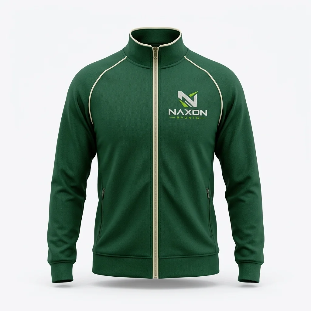 Custom forest green gym jacket by Naxon Sports