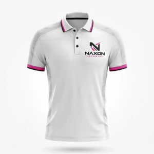 Custom Golf Polo Shirt Design 7 – golf polo shirt mock-up made by Naxon Sports, Sialkot